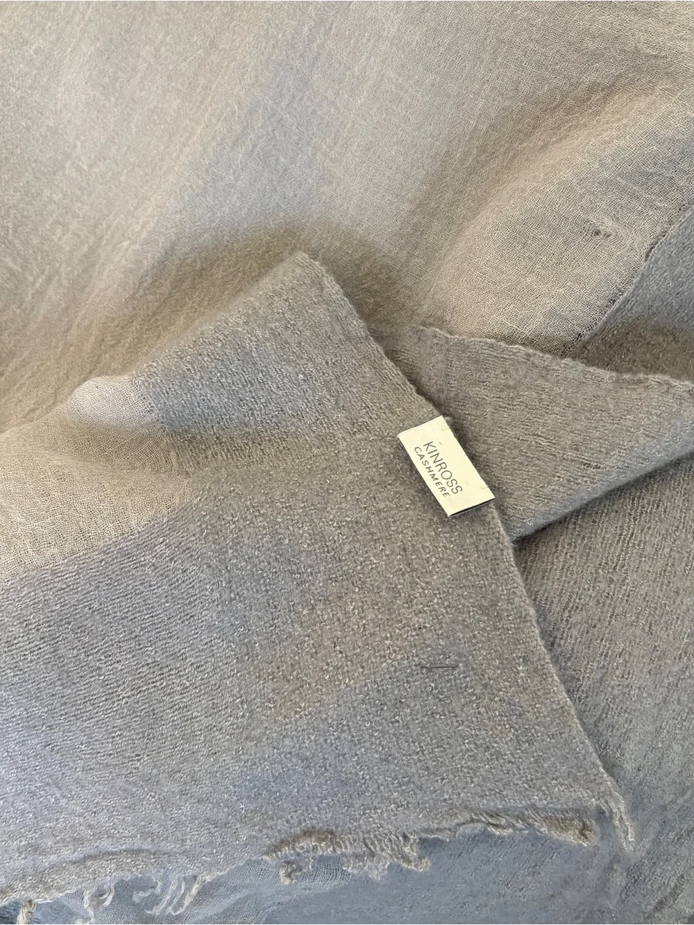 Kinross Silver Gray Cashmere Scarf
